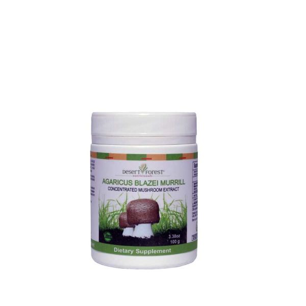 100g ABM mushroom extract powder bottle from Desert Forest Nutritionals